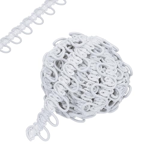 Geflochtene Borte mit elastischer Knopfschlaufe, 1,6 cm Knopflochband, Korsett, Stretch-Spitzenkordel zum Nähen, DIY Kleider, Basteln (weiß, 4 Yard) von Yuanyifenglin