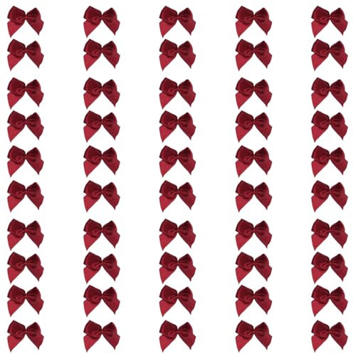 Mini-Bandschleifen, kleine Satinschleife für Bastelarbeiten, Nähen, Geschenkverpackungen, Hochzeit, Geburtstag, Weihnachten, Party, Scrapbooking, Dekoration, Rot, 50 Stück Mini-Bandschleifen, kleine Satinschleife für Bastelarbeiten, Nähen, Geschenkverpackungen, Hochzeit, Geburtstag, Weihnachten, Party, Scrapbooking, Dekoration, Rot, 50 Stück von Yuanyifenglin