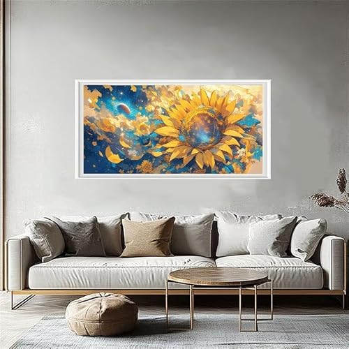 Diamond Painting Abstrakt, Diamond Painting Bilder Sonnenblume (2) Erwachsene Bastelset, DIY Runder Vollbohrer Malerei Kinder Anfänger Kreuzstich Set für Wanddeko Wohnzimmer, Geschenke 60x120cm W5-880 von Yuaoihnn