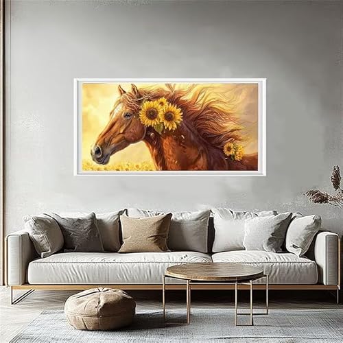 Diamond Painting Pferd Diamond Painting Erwachsene Sonnenblume Full Drill Cross Stickerei Malerei Kits Groß, 5D Set für Kinder Anfänger, Frühling Aesthetic Room Decor, Gifts for Women 90x180cm W5-855 Diamond Painting Pferd Diamond Painting Erwachsene Sonnenblume Full Drill Cross Stickerei Malerei Kits Groß, 5D Set für Kinder Anfänger, Frühling Aesthetic Room Decor, Gifts for Women 90x180cm W5-855 von Yuaoihnn