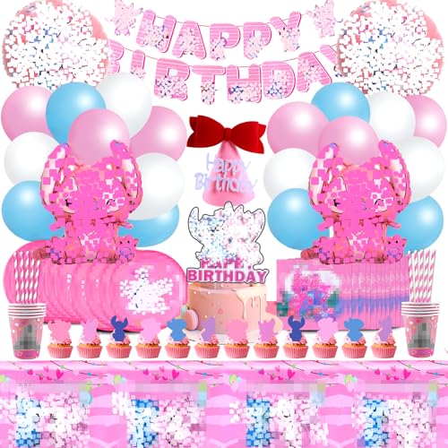 100 Stück Dekoration für Geburtstag, Stitc, Ballon, Geburtstag, Party, Deko, Kuchen, Geburtstagsgeschirr, Tischdecke, Dekoration für Geburtstagsfeiern, Kinderfeste 100 Stück Dekoration für Geburtstag, Stitc, Ballon, Geburtstag, Party, Deko, Kuchen, Geburtstagsgeschirr, Tischdecke, Dekoration für Geburtstagsfeiern, Kinderfeste von Yuarlky