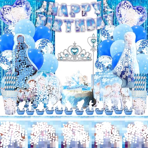 102 Stück Dekoration Eiskönigin Geburtstag, Froze Balloon, Eiskönigin Geschirr, Elsa Birthday Decorations, Dekoration für Geburtstagsfeiern, Kinderpartys 102 Stück Dekoration Eiskönigin Geburtstag, Froze Balloon, Eiskönigin Geschirr, Elsa Birthday Decorations, Dekoration für Geburtstagsfeiern, Kinderpartys von Yuarlky