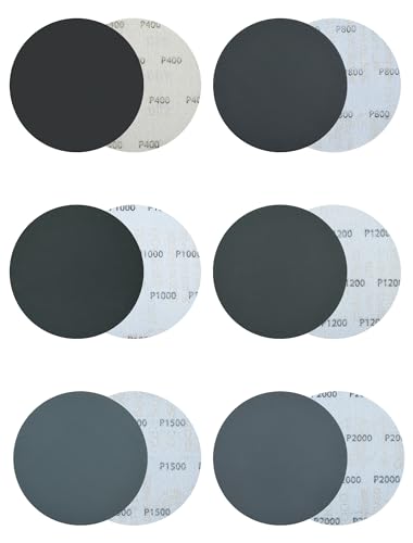 125mm Schleifpapier Körnung 400 800 1000 1200 1500 2000, 60 Stück 5 inch Schleifscheiben 125mm Klett Nass und Trocken Schleifblätter für Auto Metall Holz Exzenterschleifer von Yubpaiy