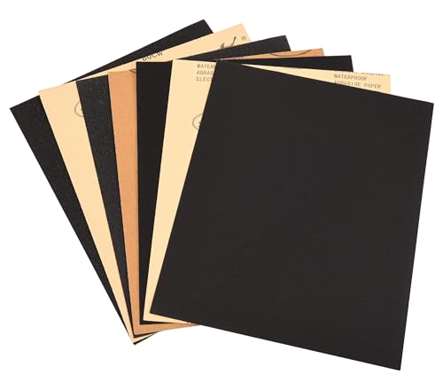 32Pcs Schleifpapier Scheiben 230 x 280mm nasses und trockenes Schleifpapier 80/120/180/240 Grit für Automobil, Holzmöbel, Metall, Stein, Farbe und Glas von Yubpaiy