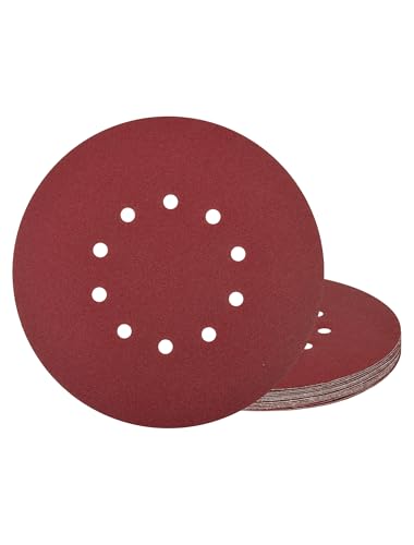 Schleifscheiben 225mm Klett Körnung 120, Yubpaiy 15 Stück Schleifpapier 225mm Schleifblätter für Exzenterschleifer(10 Loch) von Yubpaiy