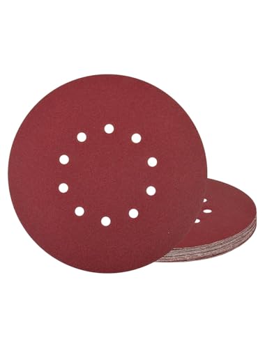 225mm Schleifscheiben Körnung 80, 15 Stück Schleifblätter 225mm Klett Schleifpapier für Exzenterschleifer(10 Loch) von Yubpaiy