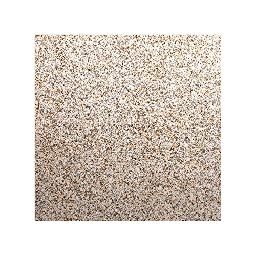 Kaminplatte, Stein Granit Bodenplatte Ofenplatte, Große Arbeitsplatte Küchenplatte 80cm x 80 cm, Tischplatte aus poliertem Granit, Unikat Handarbeit, 40 KG (Beige) von Yuchengstone