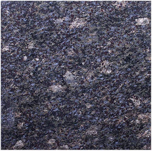 Yuchengstone Grilltisch aus Naturstein, Funkenschutzplatte Bodenplatte Kaminplatte Funkenschutz Ofenplatte KaminStein 80 x 60 x1.8cm, Tischplatte aus poliertem Granit, Unikat Handarbeit, 32 KG (blau) von Yuchengstone