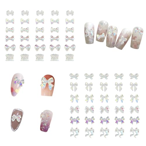 Yudisho Schleifen-Nagelschmuck, 3D-Schleife, klare Aurora-Harz-Schleife, Nagelkunst-Edelstein-Zubehör (12 Stile) von Yudisho