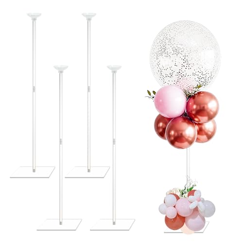 8 Stück transparente Acryl-Ballonständer – 39,5 cm Tischständer mit rutschfester Basis für Party, Hochzeit, Geburtstag (Ballons nicht im Lieferumfang enthalten) (8) von Yudlto