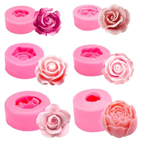 3D Silikonform Blumen, Silikon Formen Set, 6 Silikon 3D Rosenblüte, silikon Seife Blume Formen, Kerzen Formen, Rose Schokolade formen, Handgemachte, Schokoladendekoration 3D Silikonform Blumen, Silikon Formen Set, 6 Silikon 3D Rosenblüte, silikon Seife Blume Formen, Kerzen Formen, Rose Schokolade formen, Handgemachte, Schokoladendekoration von Yudobliss