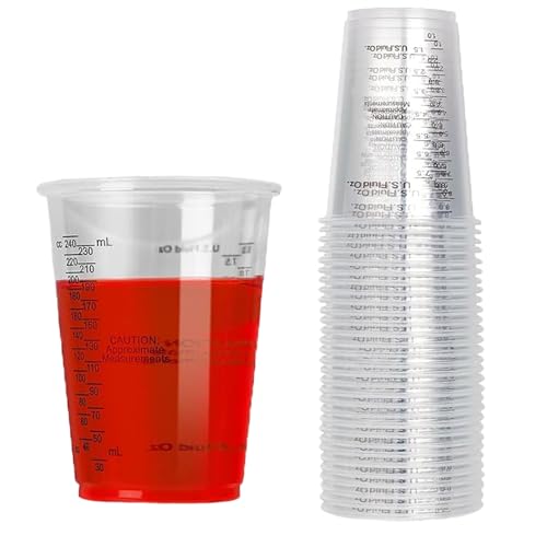 Epoxidharz Mischbecher, 30 Stück Rührbecher mit Skala, 240 ml Lackmischbecher, Farbe Rührbecher, Messbecher aus Plastik, Zum Mischen von Flüssigkeiten, Harzen (Wiederverwendbar) von Yudobliss