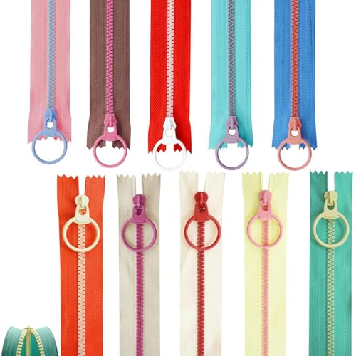 Yudobliss Harz Reißverschlüsse, 10 Stück Bunte Nähreißverschlüsse, 30cm, für Schneider Nähen Handwerk Tasche Kleidung von Yudobliss