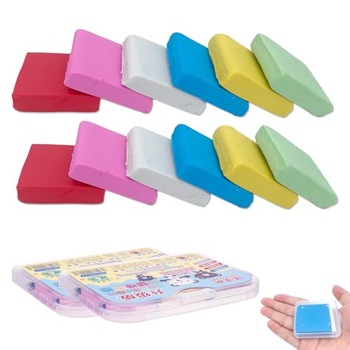 Knetradiergummis, Knetgummi Radierer, 6 Farben Klassischer Radiergummi, 12 Stück Knetradiergummis, Weich Knetbar Radiergummis, 2 Aufbewahrungsboxen aus Kunststoff, für Farbiges Zeichenmaterial Knetradiergummis, Knetgummi Radierer, 6 Farben Klassischer Radiergummi, 12 Stück Knetradiergummis, Weich Knetbar Radiergummis, 2 Aufbewahrungsboxen aus Kunststoff, für Farbiges Zeichenmaterial von Yudobliss