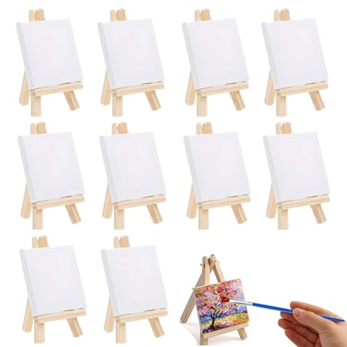 Mini Staffelei Holz, 10 Stück 10x10cm Mini Leinwände, Mini Staffelei Set, Kleine Tischstaffelei Holz StäNder Stativ Zum Zeichnen, StäNder Stativ Zum Zeichnen, Tisch Deko, Basteln Mini Staffelei Holz, 10 Stück 10x10cm Mini Leinwände, Mini Staffelei Set, Kleine Tischstaffelei Holz StäNder Stativ Zum Zeichnen, StäNder Stativ Zum Zeichnen, Tisch Deko, Basteln von Yudobliss