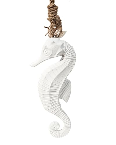 Seepferdchen mit Hanfseil Dekohänger Holz Maritim Deko 49cm Lange (01) von Yudu