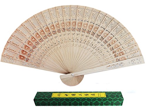 Yudu® Holzfächer Fächer inklusive Box aus Naturholz, 50 Stück von Yudu