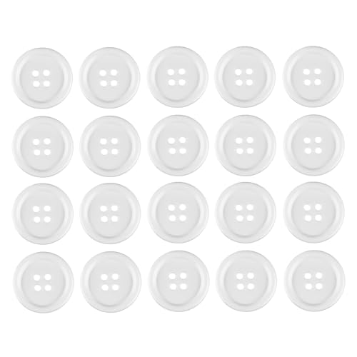 20 Stück Knöpfe Groß,Buttons Knopf,Knöpfe,Große Knöpfe 30mm,Weiß Runde Hemdknöpfe,Knopfkopf,für Nähknöpfe Kleider Nähen DIY Handwerk Deko,Jacke Hemd Mantel Pulloverknopf,Handgefertigtes Zubehör von YueJieSelected