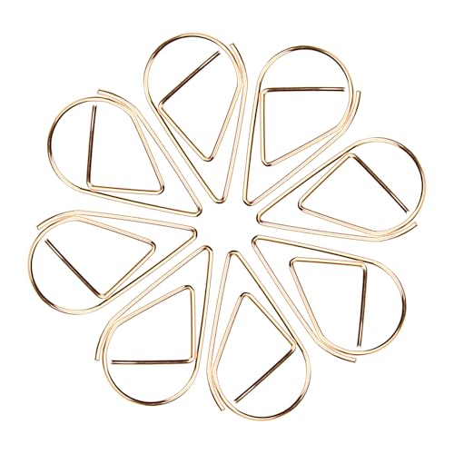 100 Pcs Goldene Büroklammern,Büroklammern in Tropfenförmig,Büroklammern Motiv,Klein für Herz Büroklammer Deko Metall,Papierklammer Book Poster Paper,Kleine Schmuck Goldene Teardrop Drops Clips Schöne von YueJieSelected