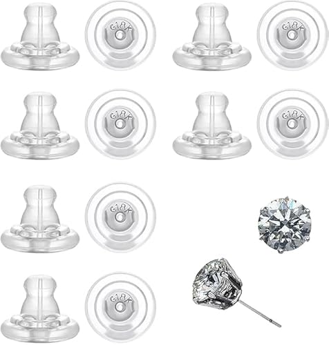 12-Stück Sport Ohrringe Stecker Verschlüsse,Ohrstecker Verschluss Silikon,Silber Ohrring Verschluss Silikon Ohrring Stopper Abkleben für Ohrringe Verschluss Ohrringheber,Flachem Ohrringverschlüsse 12-Stück Sport Ohrringe Stecker Verschlüsse,Ohrstecker Verschluss Silikon,Silber Ohrring Verschluss Silikon Ohrring Stopper Abkleben für Ohrringe Verschluss Ohrringheber,Flachem Ohrringverschlüsse von YueJieSelected