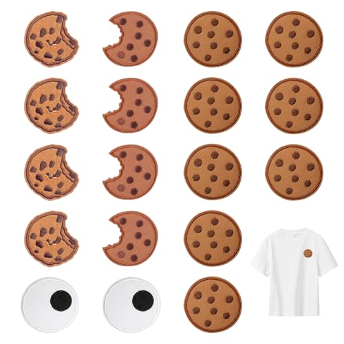 18 Stück Patches Zum Aufbügeln,Niedliche Bügelbilder für Textilien,Patch Klett,Aufnäher Zum Aufbügeln,Krümelmonster Iron On Patches,Cookie Monster Kekse Zum Aufbügeln,für Kleidung Accessoires DIY von YueJieSelected