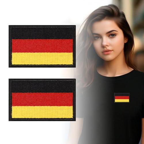 2-Stück Deutschland Patch Klett Patches,Germany Deutschland Flagge Patch Deutschland,Deutschl Hoheitsabzeichen Klett Bw,Internationaler Militär Patches Klett Patch,Velcro Patches für Aufnäher Rucksack von YueJieSelected