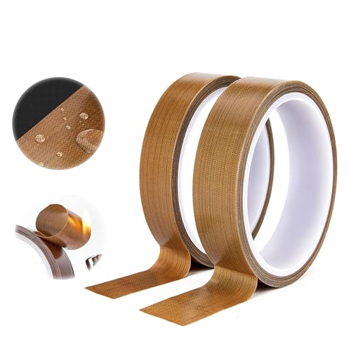 2-Stück Teflonband,Selbstklebend Braun 15 mm x 10 m x 0.18 mm Teflon Tape,Teflonband Gewindedichtband,Hitzebeständiges Klebeband,Heat Hochtemperaturbeständiges,für Wasserleitung Glas Abdichtungsband von YueJieSelected
