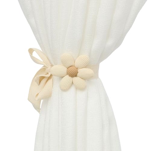2 Stück Vorhang Raffhalter Gardinenhalter, Curtain Tiebacks Boho Gardinen mit Blumen-Design, Elastische Gardinen Halterung mit Verstellbarem Gardinen Schnüren für Wohnzimmer, Kinderzimmer und Büro 2 Stück Vorhang Raffhalter Gardinenhalter, Curtain Tiebacks Boho Gardinen mit Blumen-Design, Elastische Gardinen Halterung mit Verstellbarem Gardinen Schnüren für Wohnzimmer, Kinderzimmer und Büro von YueJieSelected