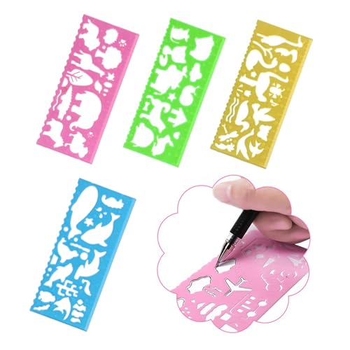 4 Stück Malschablonen Kinder,Schablonen Malen,Schablonen Textilgestaltung,3D Zeichenschablonen Kinder für Malschablonen Kinder ab 4,Schablonen Tiere Ornamente,Designer Formen Zeichenschablonen Set 4 Stück Malschablonen Kinder,Schablonen Malen,Schablonen Textilgestaltung,3D Zeichenschablonen Kinder für Malschablonen Kinder ab 4,Schablonen Tiere Ornamente,Designer Formen Zeichenschablonen Set von YueJieSelected