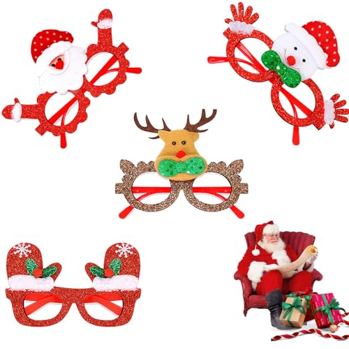 4-Stück Weihnachtsbrillen Erwachsene,Weihnachtsbrille Kinder,Weihnachts Brille Weihnachten Weihnachten Brillen,Weihnachtsparty Accessoires,Weihnachtsmütze Weihnachtsassesoires,Weihnachtsverkleidung 4-Stück Weihnachtsbrillen Erwachsene,Weihnachtsbrille Kinder,Weihnachts Brille Weihnachten Weihnachten Brillen,Weihnachtsparty Accessoires,Weihnachtsmütze Weihnachtsassesoires,Weihnachtsverkleidung von YueJieSelected