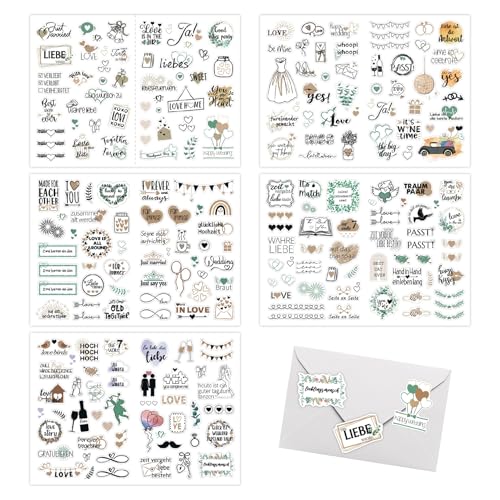 5-Stück Sticker Geburtstag Gästebuch,Aufkleber Geburtstagssticker Party,Aufkleber Geburtstag Erwachsene,Happy Birthday Sticker Gästebuch (Glückwunsch Hochzeit - Bunt (213)) von YueJieSelected