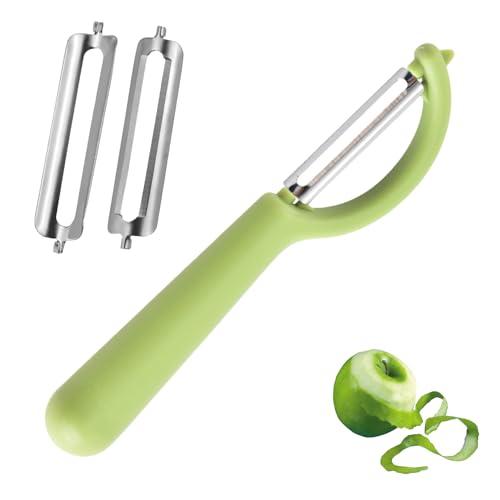 P-Schäler Tupper Set mit 2 Ersatzklingen,Universal Sparschäler für Gemüse &Obst,Ergonomischer Kartoffelschäler gurkenschäler,Müheloses Schälen,Spülmaschinenfest,Kompatibel mit Tupperware Küchengeräten von YueJieSelected
