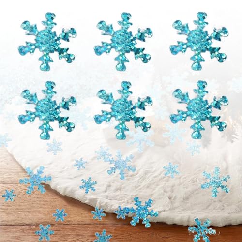 Schneeflocken Deko,Schneeflocken Streudeko Weihnachten,Weihnachts Streudeko,Weihnachtsdeko Streudeko,Weihnachtsdeko zum Basteln,Glitzer Konfetti Weihnachten Deko,Sterne Weihnachtskonfetti Tischdeko von YueJieSelected