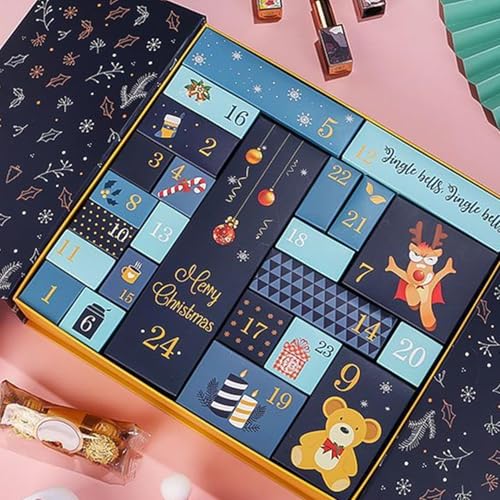 Adventskalender zum Befüllen, Wiederverwendbar Adventskalender Boxen, 24 Stück Adventskalende-r Selber Befüllen, Weihnachten Party Geschenk Boxen für Kinder & Erwachsene von Yuecjian