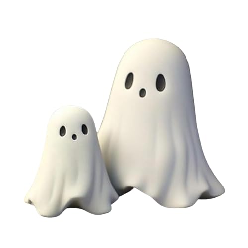 Yuecjian Geisterfiguren aus Kunstharz, niedliche Geisterstatue, Halloween-Desktop-Dekoration – Tischdekoration für Fensterbank, Schreibtisch, TV-Schrank, Kaminsims, Bücherregal-Dekoration von Yuecjian