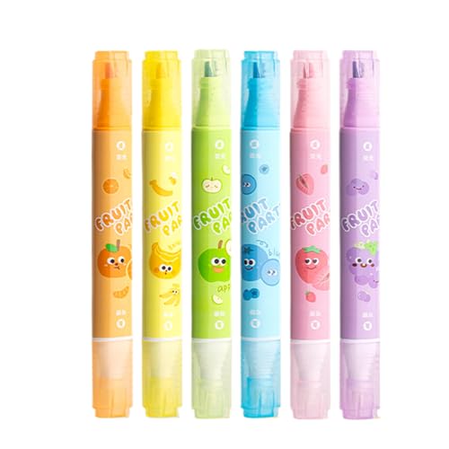 Yuecjian Löschbarer Textmarker, bunte Doppelspitzen-Textmarker, Marker für Studenten, großes Schreibwerkzeug, Schulbedarf, Arbeitsprojekt, Journaling, Planer, Notizen von Yuecjian