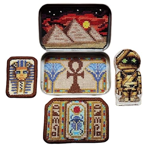 Yuecjian Stickset für Erwachsene, Handstickerei-Set mit Blechbox, komplettes Zubehör mit Anleitung (evtl. nicht in deutscher Sprache) für Nähkunst-Enthusiasten, Teenager, Frauen, Heimstudio von Yuecjian
