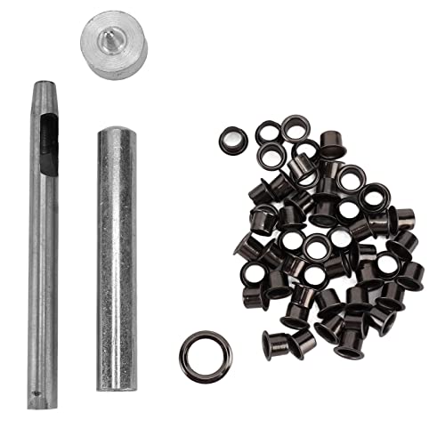 Yuecoom 50 Stück Ledernieten, Leder Nieten Set Ledernieten Nähfrei Druckknöpfe Metallösen Runde Innenlochösen Ledernieten ösen Lochnieten Für Heimwerkerarbeiten(6mm) von Yuecoom