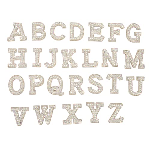 Eisen auf Flecken Alphabet Strass -Perle Elegante Buchstaben Patches für Hut -Rucksackhemd von Yuecoom
