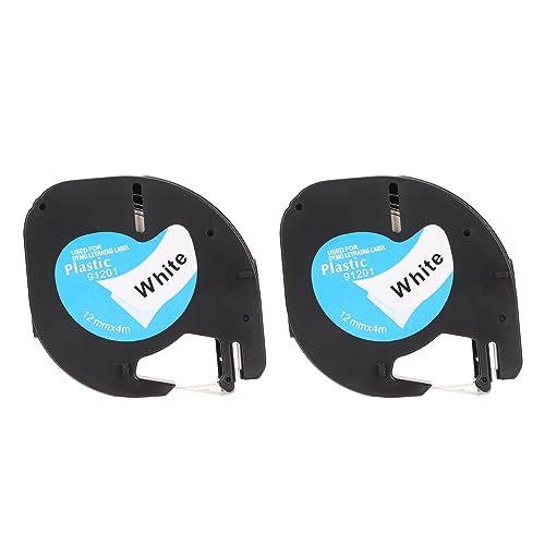 Etikett Maker Tape 12 mm breit 13 Fuß lang Öl schwarz auf weißes Etikettierband für LM210D LP420 LM500TS Testrohr Utensilien von Yuecoom