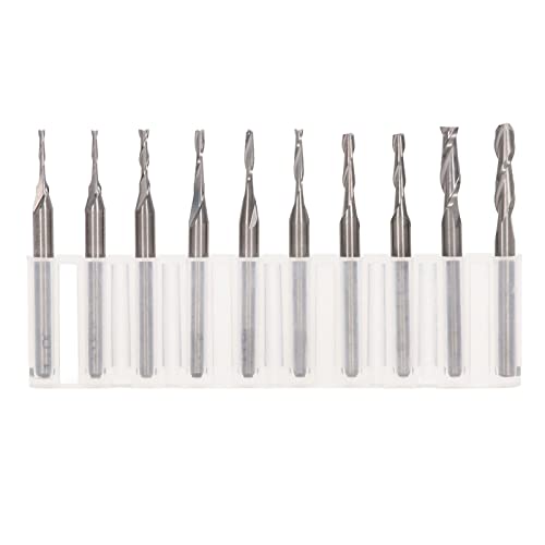 Schaftfräser-Set, HSS-Flachkopf-CNC-Fräser mit geradem Schaft, hohe Verschleißfestigkeit, effiziente Leistung, 1/8 Zoll Schaftdurchmesser für Holz, PCB, SMT, CNC-Form von Yuecoom