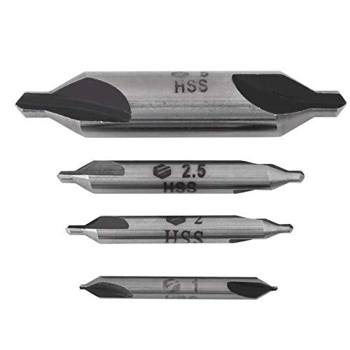 Senkbohrer Set, 4 Stück HSS Zentrierbohrer Zentrierbohrer Set Metall Drehmaschine Drehwerkzeuge für Holz Metall Holzbearbeitung 1,0 mm 2,0 mm 2,5 mm 5,0 mm 60° Winkel Senkbohrer Set, 4 Stück HSS Zentrierbohrer Zentrierbohrer Set Metall Drehmaschine Drehwerkzeuge für Holz Metall Holzbearbeitung 1,0 mm 2,0 mm 2,5 mm 5,0 mm 60° Winkel von Yuecoom