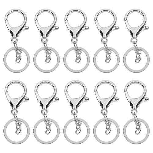 Yuecoom 10 Stück Schlüsselanhänger, Plattiert, Lichtecht, Einfache Schlüsselanhänger, Taschenschnalle, Karabinerverschluss, Haken, Schlüssel-Organizer, Halter-Clip Für Männer Und Frauen(Silber) Yuecoom 10 Stück Schlüsselanhänger, Plattiert, Lichtecht, Einfache Schlüsselanhänger, Taschenschnalle, Karabinerverschluss, Haken, Schlüssel-Organizer, Halter-Clip Für Männer Und Frauen(Silber) von Yuecoom