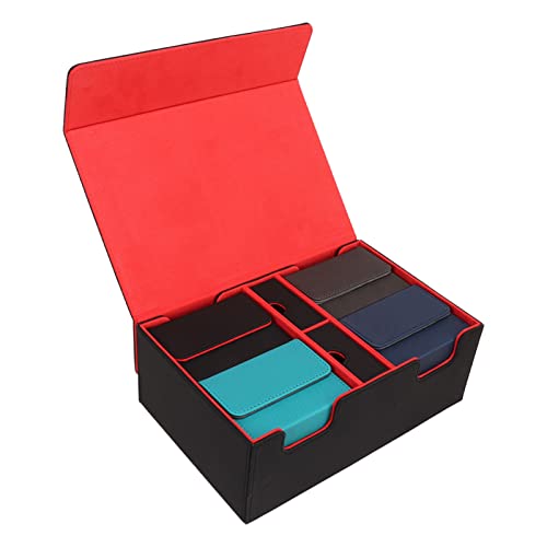 Yuecoom 400 Plus Kartenbox, Sammelkarten-Aufbewahrungsbox, Kartendeck-Hülle, Multifunktionale Spielkarten-Aufbewahrungshülle, PU-Leder, Magnetverschluss, Commander-Karten-Aufbewahrungsbox von Yuecoom
