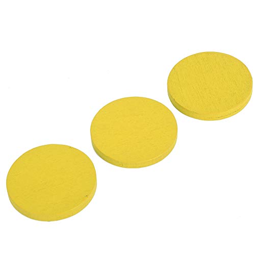 Yuecoom 50 Stück Holzscheiben, 4 X 0,45 cm, Umweltfreundliches Holzhandwerk, Handgefertigtes Zubehör Für Heimwerkerarbeiten, Heimdekorationen(Circle-Gelb) von Yuecoom