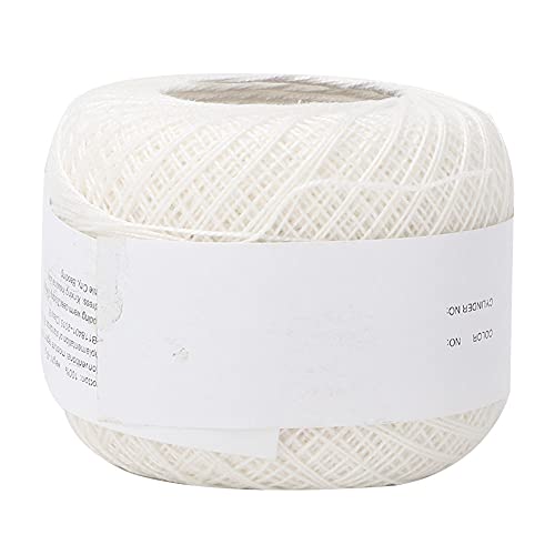 Yuecoom Weiches Baumwollgarn, Baumwollseide, Dünne Spitzenlinie, Stricken, Nähen, Weben, Garn Zum Häkeln(Schneewittchen) von Yuecoom