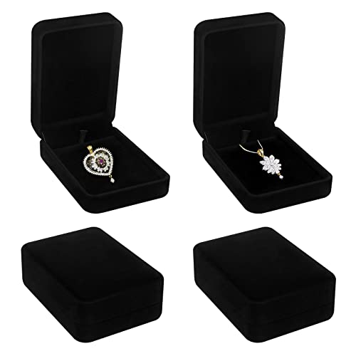 4 Stück Geschenkbox Kette Samt Schmuck Geschenkbox Hochzeit Samt Schmuckschatulle Halsketten Ehering Schmuck Geschenkbox Container Schmuck Anhänger Halter Valentinstag Aufbewahrungskoffer Geburtstag von Yuehuabao