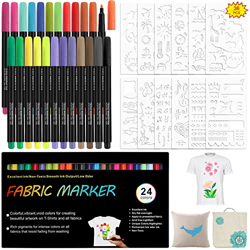 Yuehuabao Acrylstifte Marker Stifte, 24 Farben Acrylstifte für Steine Wasserfest Paint Marker Set mit 12x Malvorlagen Permanent Art Filzstift Acrylic Painter für DIY Fotoalben Geschenkekarte（1mm） von Yuehuabao