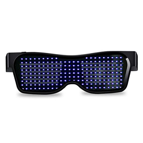 Yuehuamech LED-Gläser beleuchten Gläser leuchten im Dunkeln blinkende LED-Sonnenbrillen Leuchtgläser Coole anpassbare Gläser für Nachtclub-Geburtstagsfeier-Bühne Halloween von Yuehuamech