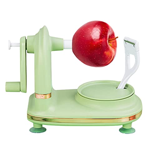 Manueller Apfelschäler | rutschfester Birnenschäler, Edelstahlklingen, Schälen einer Frucht in Sekunden, 21,1 x 11,9 x 15 cm (hellgrün) Rben von Yueliang